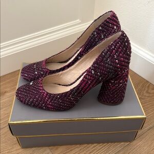 Burgundy Tweed Women's Heels